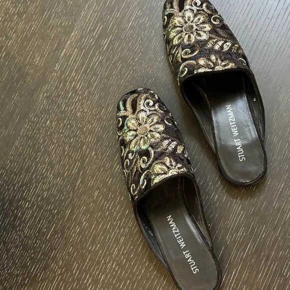 Stuart Weitzman Pipe Mulearky Flat Mule - Picture 4 of 11